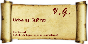 Urbany György névjegykártya